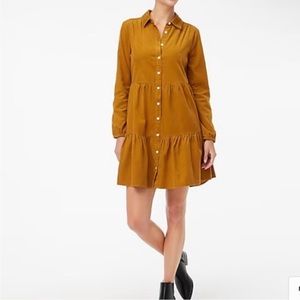 53 J CREW TAN RUST CORDUROY BUTTON DOWN FLOWY DRESS 4